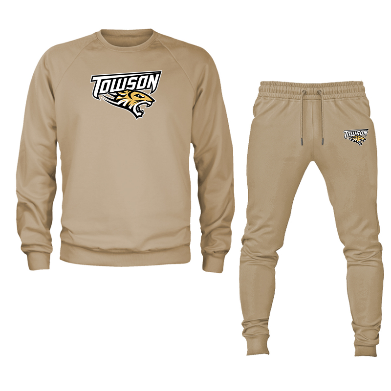 Men's Towson Tigers Crewneck Sweatshirt Joggers Suit